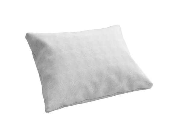Close up van een witte klassieke pillow 3d render op witte achtergrond — Stockfoto