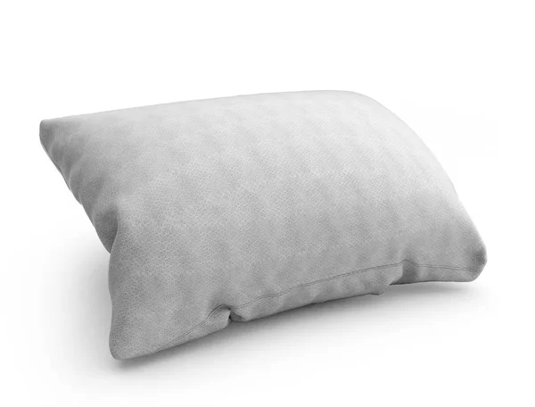 Clasic white rectangular pillow 3d illustration on white backgro — Stock Photo, Image