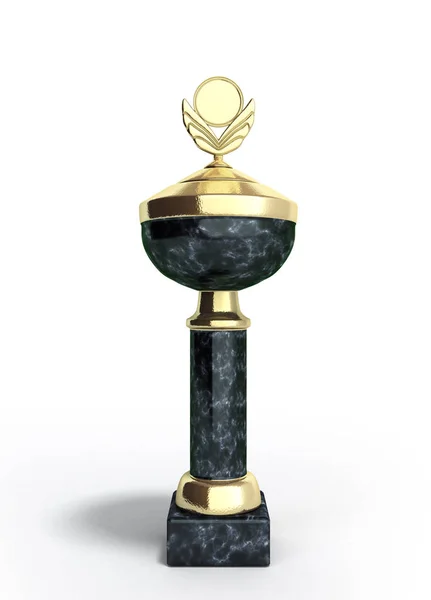 Gold trophy cup 3d illustration on white — Stock Photo, Image