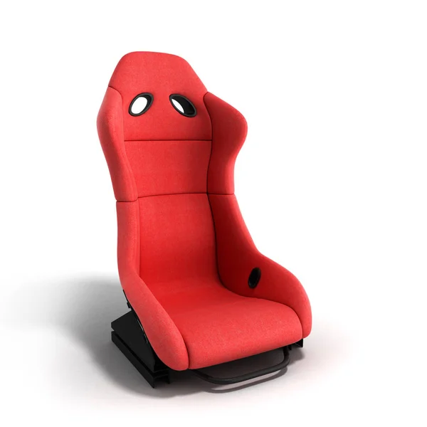 Sillón deportivo coche rojo 3d renderizar sobre un fondo blanco — Foto de Stock