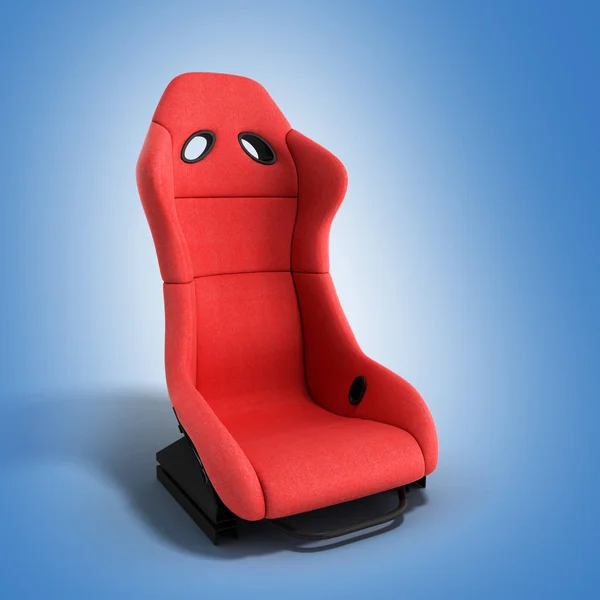 Sillón deportivo de automóvil rojo 3d rendir en un fondo de gradiente — Foto de Stock