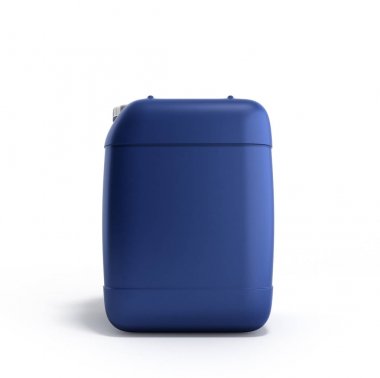 Beyaz zemin üzerinde mavi plastik bidon 3d çizim