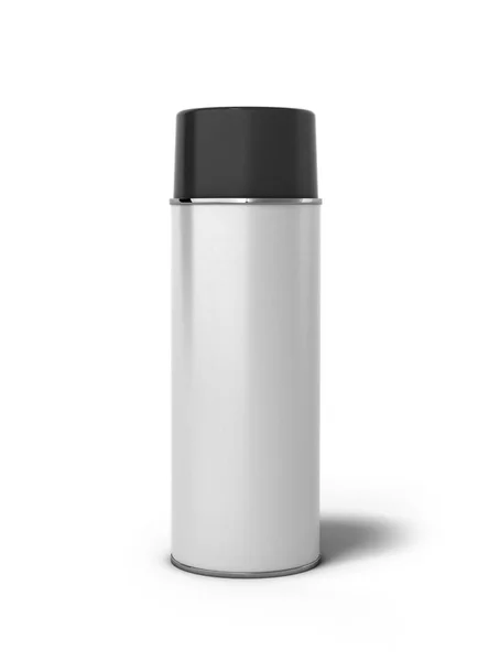 Pintura spray garrafa ou graxa automotiva branco 3d render em um whi — Fotografia de Stock