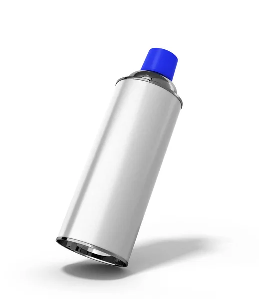 Bottle spray paint or automotive grease white 3d render on a whi — Stock Photo, Image