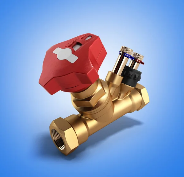 Válvula de equilibrado de la grúa sin drenaje para fontanería 3D renderizado — Foto de Stock