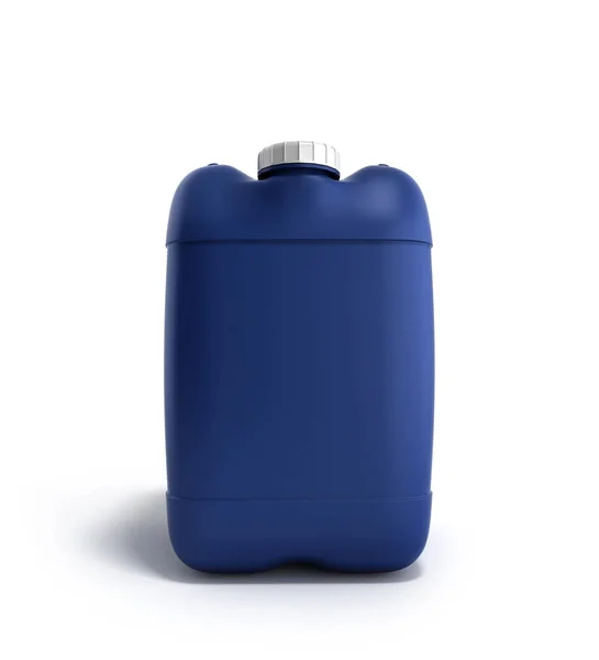 Azul jerrycan plástico 3d ilustración en un blanco —  Fotos de Stock