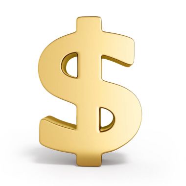 Beyaz altın dolar işareti 3d render