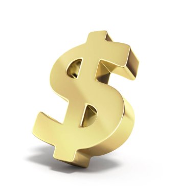 Beyaz altın dolar işareti 3d render