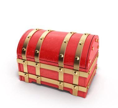 beyaz zemin üzerine kırmızı göğüs boş 3d render