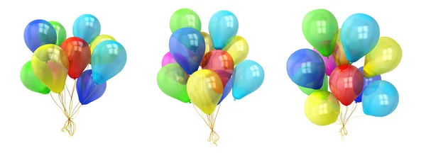 Πολύχρωμα μπαλόνια πάνω από το λευκό φόντο — Φωτογραφία Αρχείου