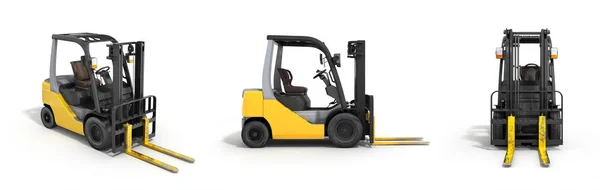 Forklift yükleyici üzerinde beyaz 3d render izole — Stok fotoğraf