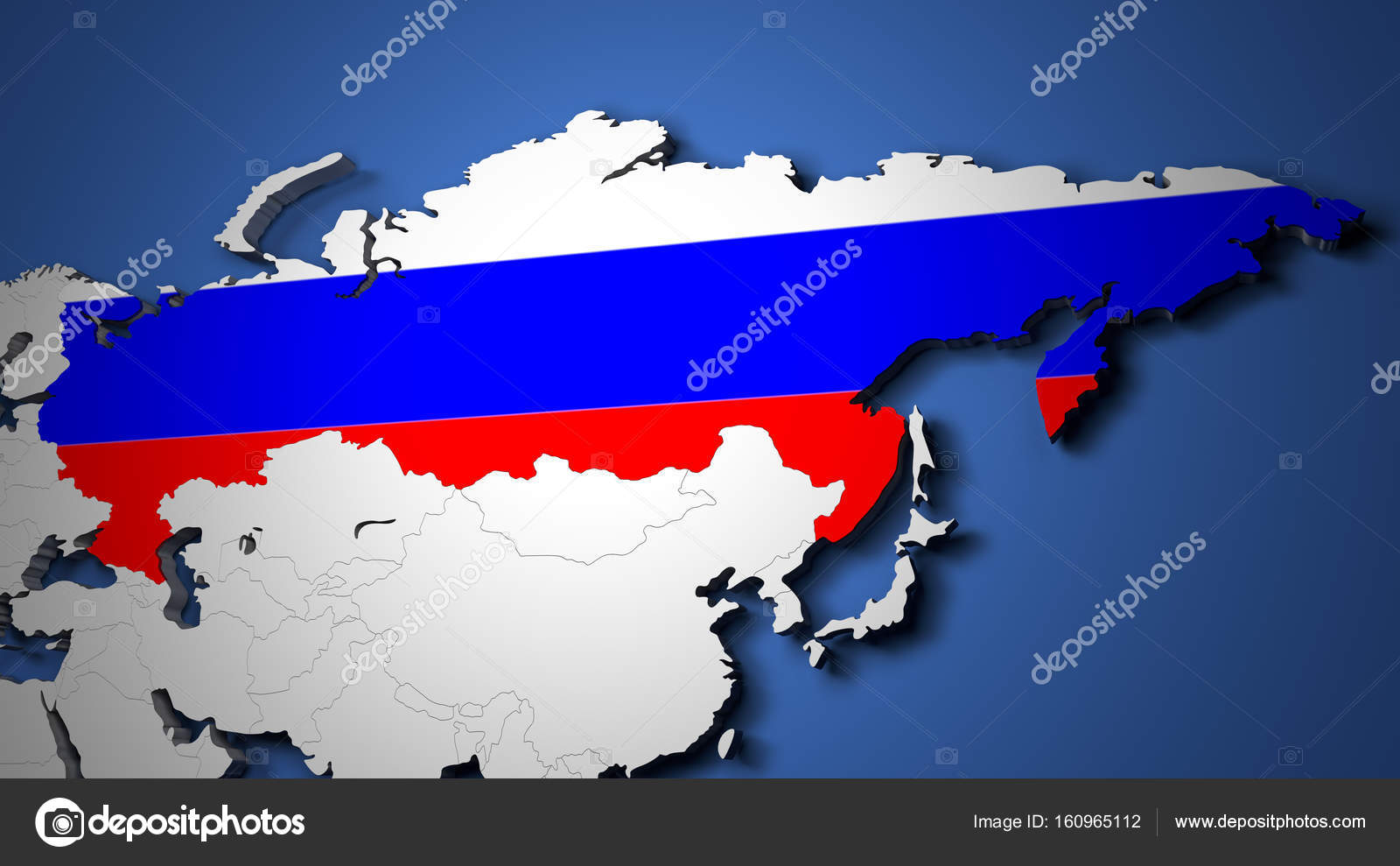 La Carte Du Monde Avec La Russie Et Leur Drapeaux 3d Render