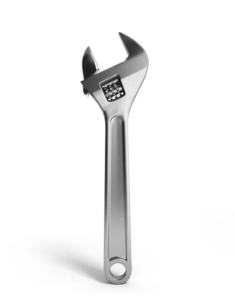 Adjustable wrench 3d render isolated on white background — Stock Photo, Image