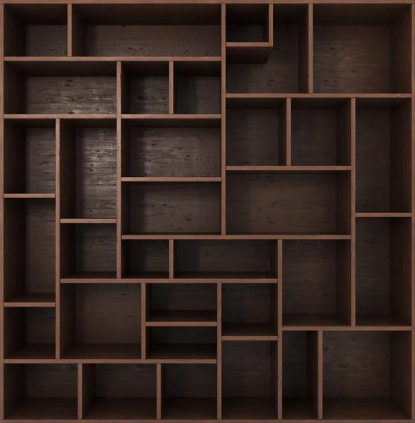 izole üzerinde beyaz arka plan ile karanlık kitaplık raflar