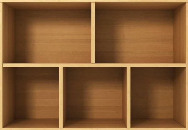 Light bookshelf isolated on white background — Stock Photo, Image