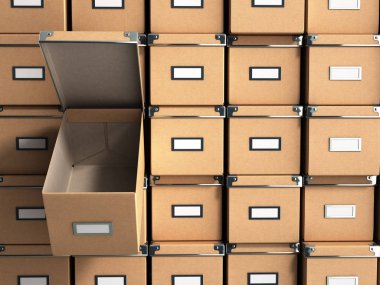 Kağıt kutusu belgeler için arka plan üzerinde 3d örnek olarak 