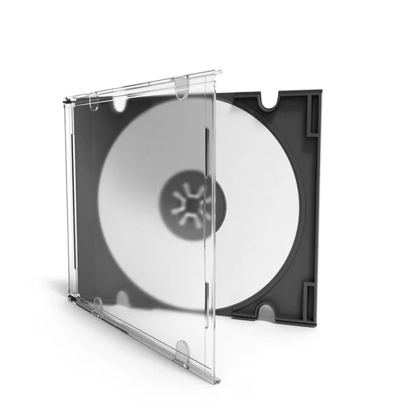 3D CD case open on white background — Stock Photo, Image