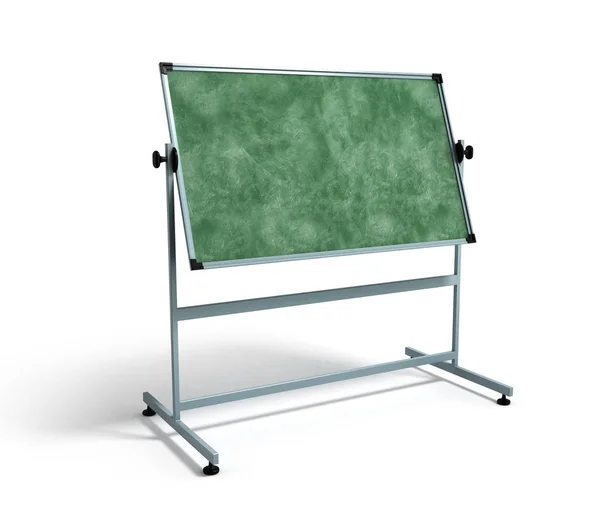 Green chalkboard with metal frame 3d render on white — Stock Photo, Image