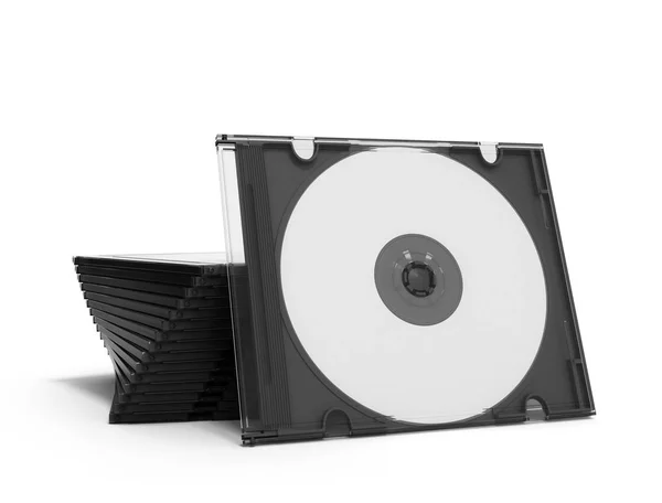 3D CD cases open on white background — Stock Photo, Image