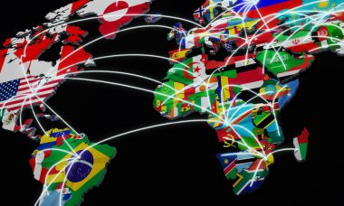 ONLINE alışveriş dünya harita 3d resimde siyah