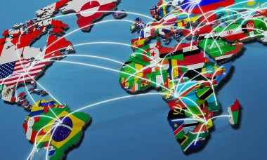 ONLINE alışveriş dünya harita 3d çizim