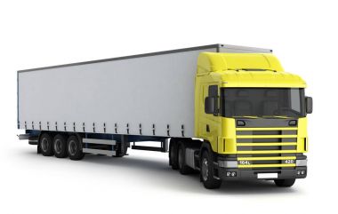 Büyük kamyon römork yumuşak gölgeler beyaz zemin üzerine alay 