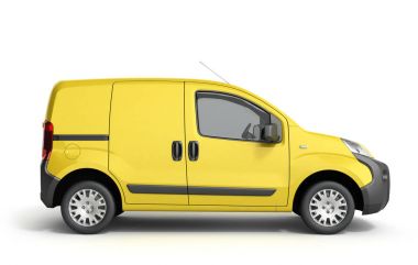 Sarı teslim Van simgesinin 3D render