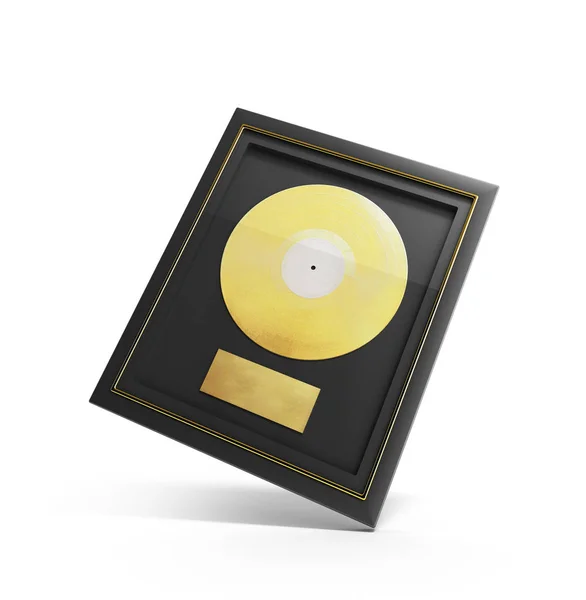 Premio CD de oro con etiqueta 3d render — Foto de Stock