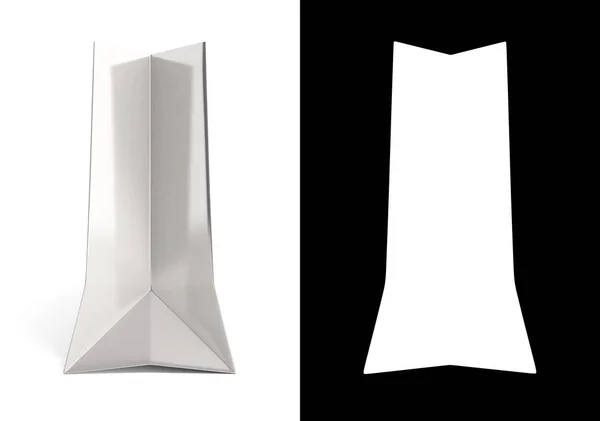 Bianco sacchetto di carta 3d rendering su sfondo bianco — Foto Stock