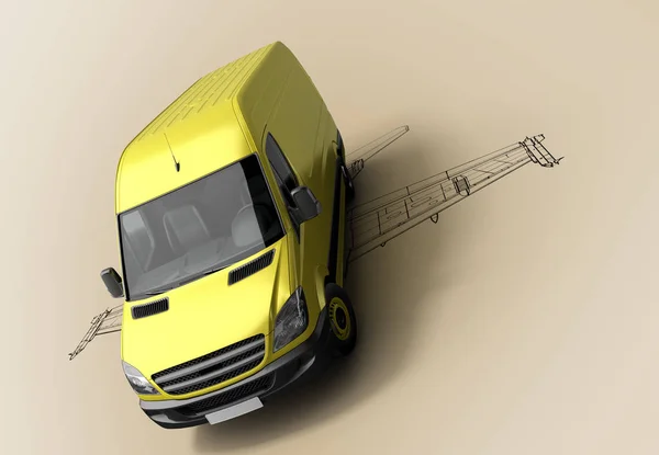 concept of fast delivery Commercial vehicle in the background wi