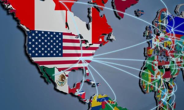 ONLINE alışveriş dünya harita 3d çizim