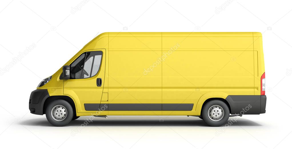 3d render of Yellow Delivery Van Icon