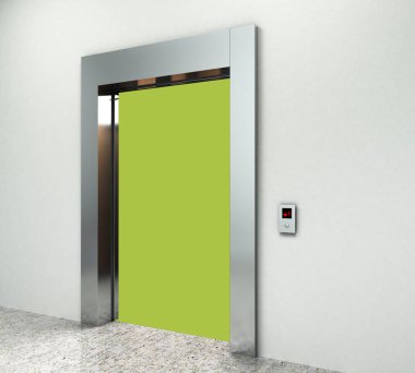 Asansör mermer bekleyen ile gerçekçi boş Asansör salonu iç 