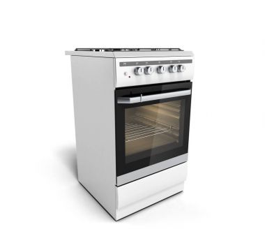 Beyaz bir arka plan üzerinde izole gaz soba 3d render