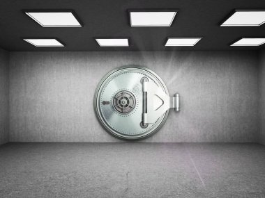 Büyük bir kasa kapısı arka plan yüksek çözünürlükte 3d render