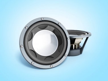 siyah hoparlörler 3d render mavi