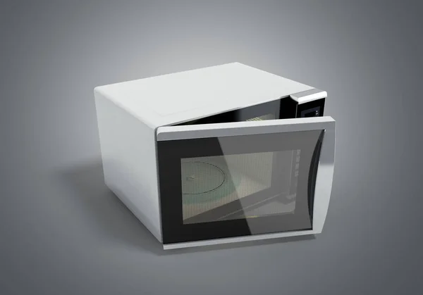 Fornello a microonde 3d illustrazione su grigio — Foto Stock