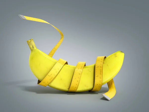 Konzepte für eine gesunde Ernährung 3D-Rendering auf grauem Hintergrund — Stockfoto