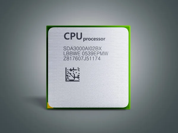 Procesadores de Computadora Central CPU Alta resolución 3d render en gre —  Fotos de Stock