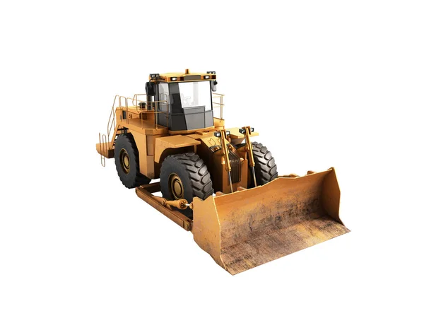 Le ruote gialle Bulldozer 3d non rendono ombra — Foto Stock