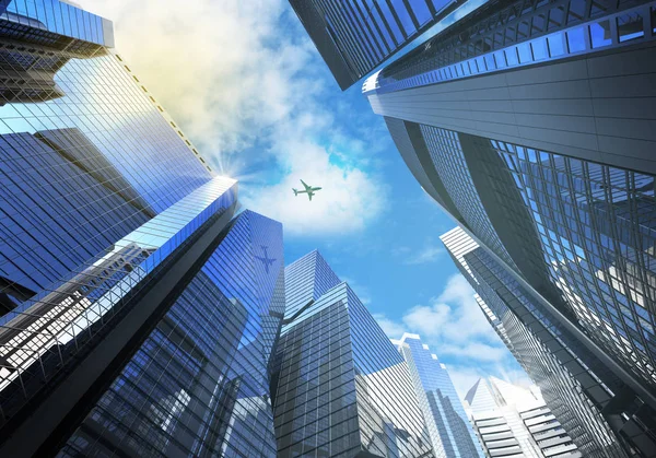 Panorama cityscape modern yüksek katlı binalar ce Panoraması