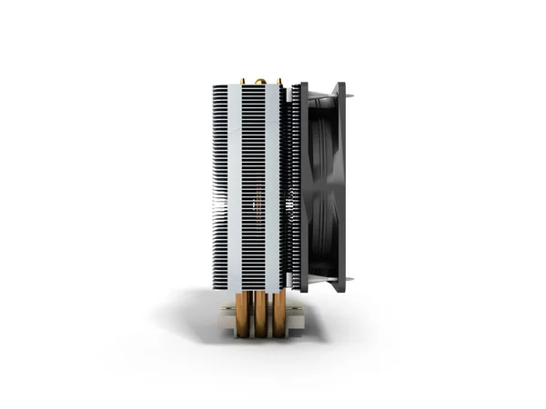 Active Cpu cooler z aluminium żebrowane radiatora i wentylatora — Zdjęcie stockowe