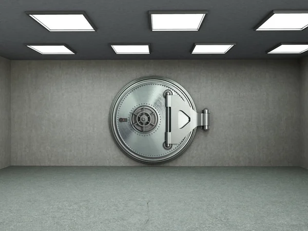 Duże drzwi bezpieczne tle wysokiej rozdzielczości 3d renderowania — Zdjęcie stockowe