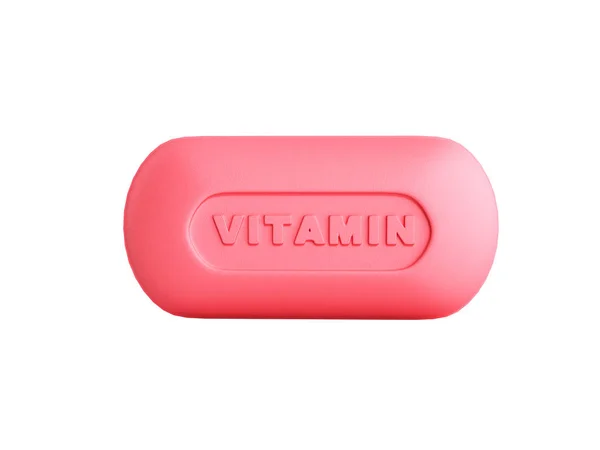 Pílula de vitamina 3d renderizar em fundo branco sem sombra — Fotografia de Stock