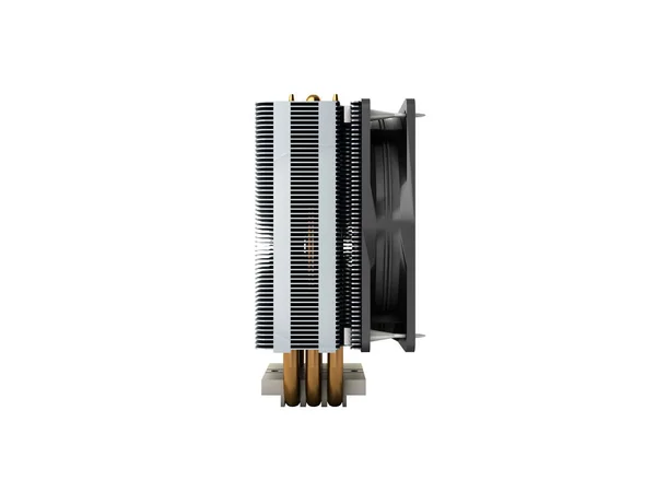 Actieve Cpu koeler met de aluminium finned koellichaam en de ventilator — Stockfoto