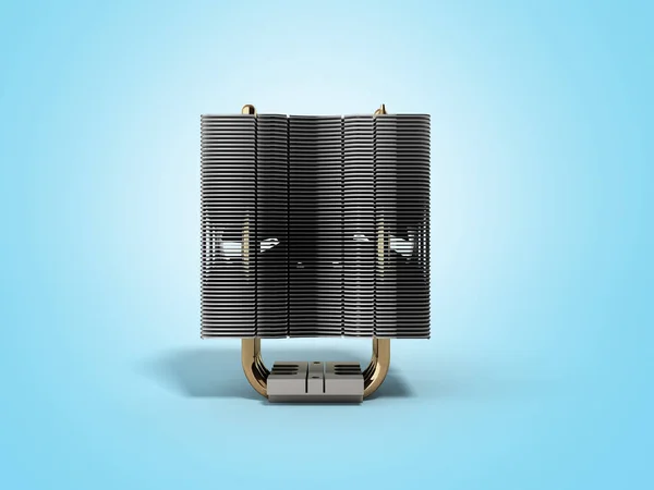 Aktiver CPU-Kühler mit Aluminium-Lamellen-Kühlkörper und Lüfter — Stockfoto