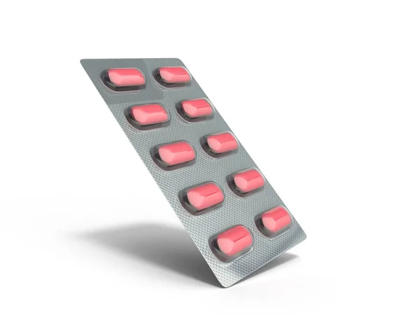Pills Package Blister Illustration 3D sur blanc — Photo