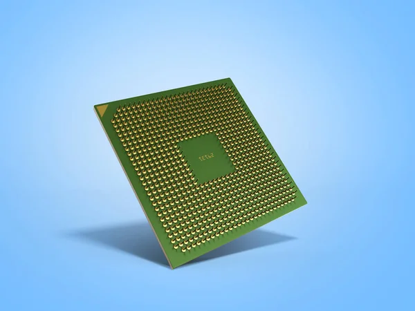 Centrální počítač procesory Cpu vysoké rozlišení 3d vykreslení na blu — Stock fotografie