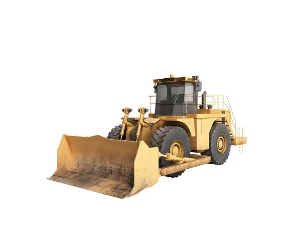 Le ruote gialle Bulldozer 3d non rendono ombra — Foto Stock