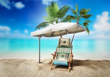 Bir kredi tatil kavramı kavramı seyahat yüz doları b